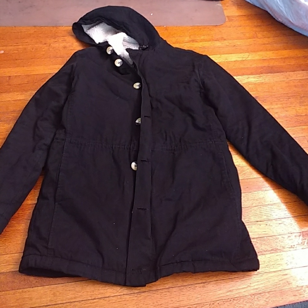 Warm shearling winter jacket